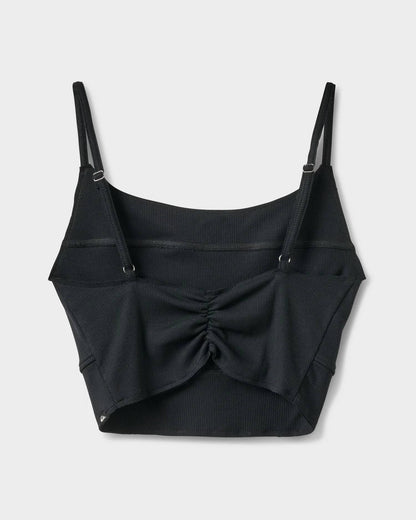 Rhea Solid Cropped Rib Tank Top