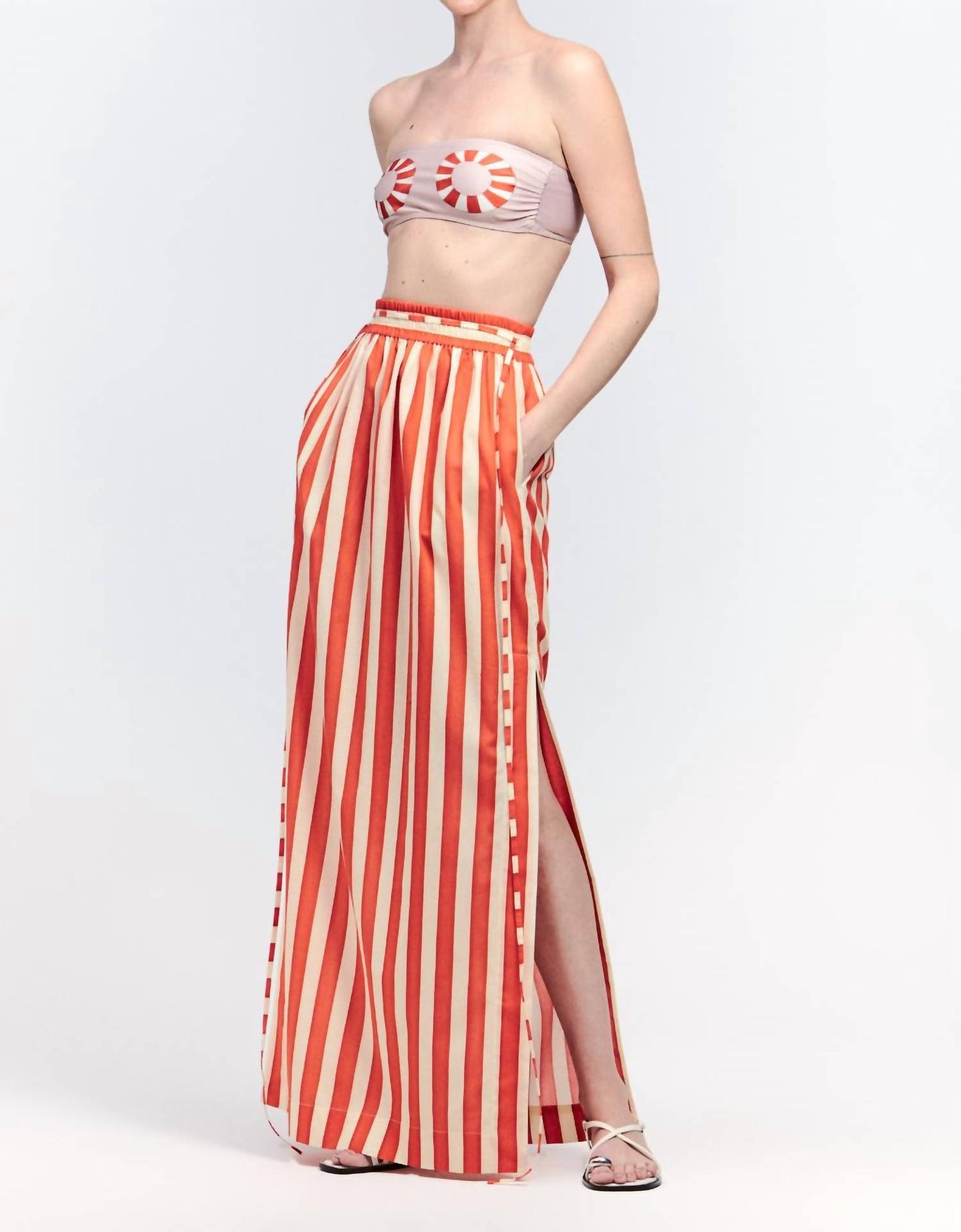 Long Cotton Skirt With Slits