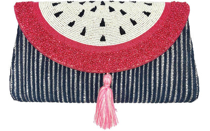 Women's Tropical Passion Fruit Tassel Hard Clutch Bag