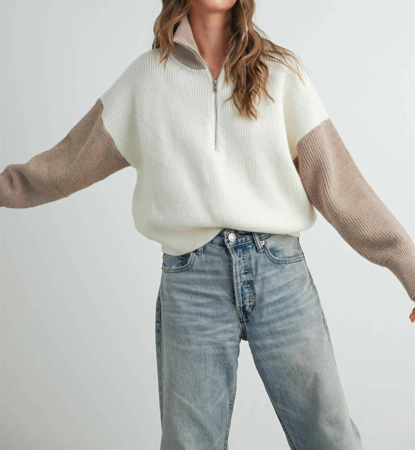 Color Block Half Zip Jacket