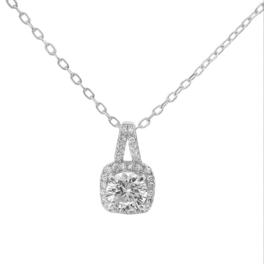Allyanna Gifts - Women's Moissanite With Square Halo Necklace - Rack Hunt