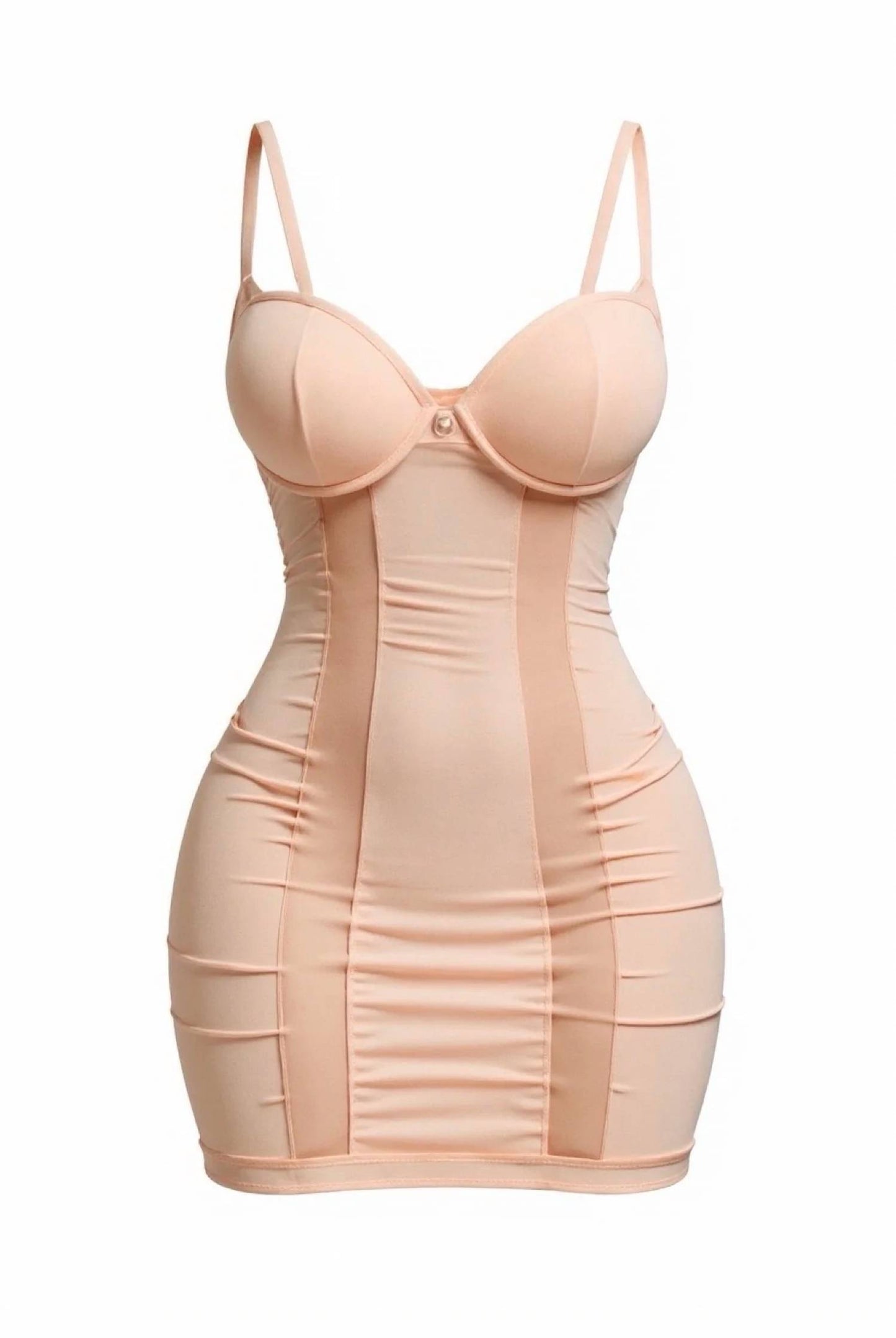 Kind Of Boujee - Spaghetti Strap Mesh Stripe Detail Mini Dress