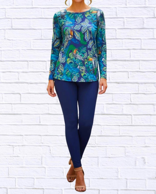 Calypso - Tropical Toucan Print Long Sleeve Top - Rack Hunt -