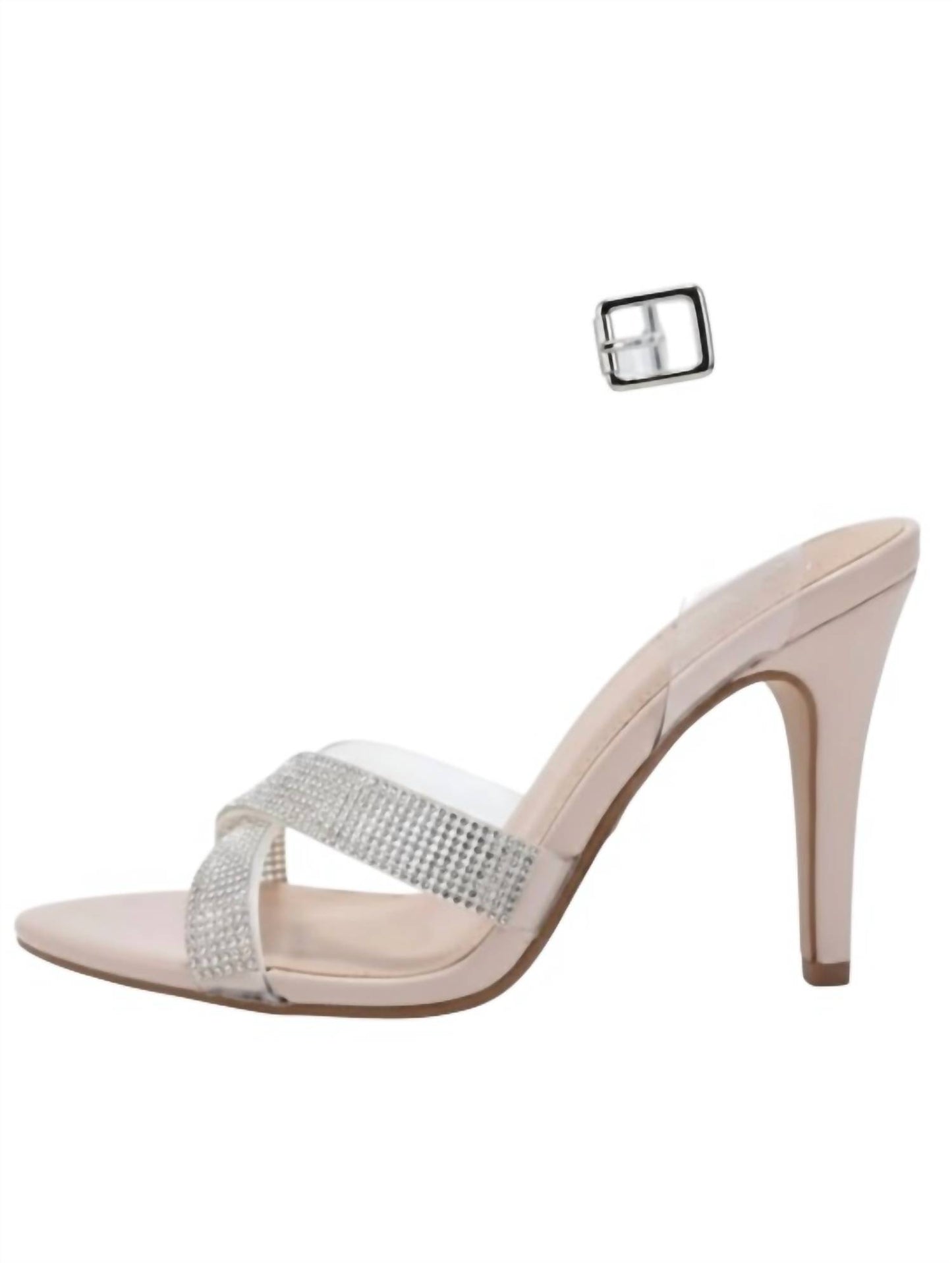 Women's Prom Princess Clear Acrylic Heels With Rhinestone Details