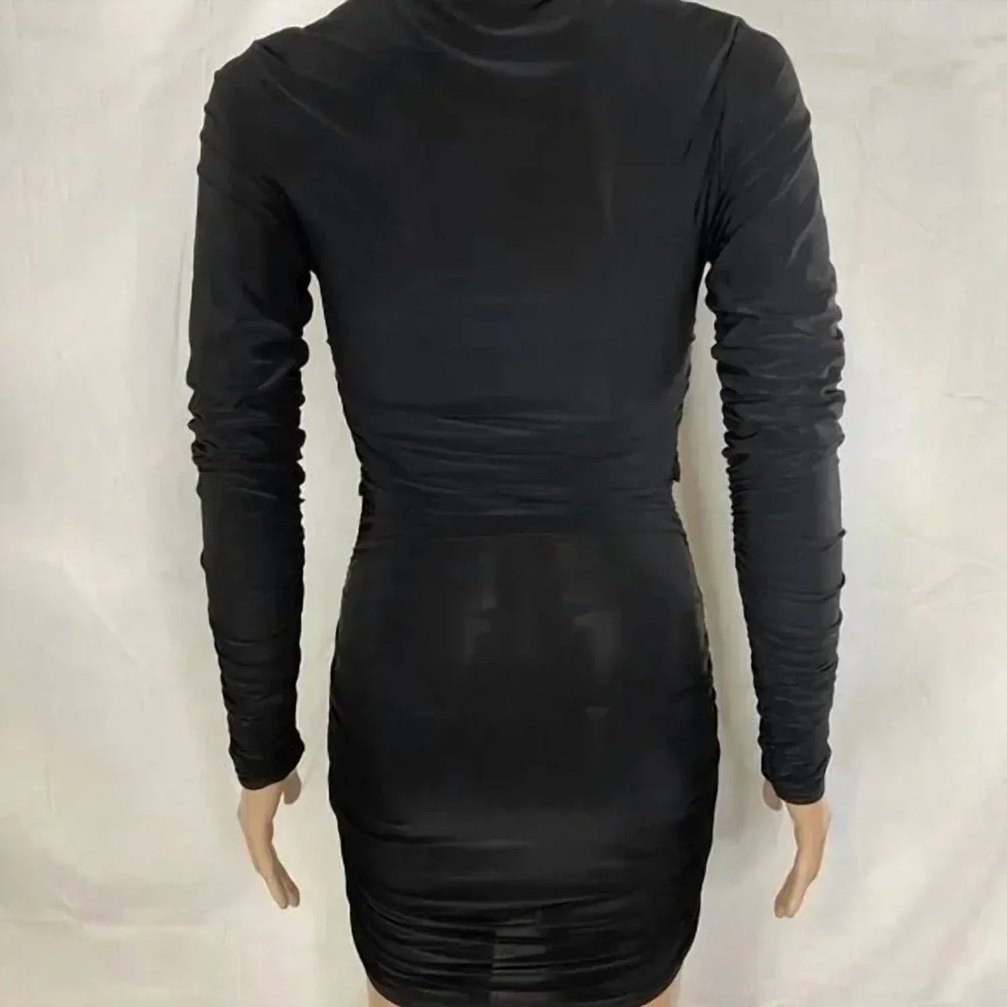 NA-KD - Women’s Ruched Mesh Dress - Rack Hunt