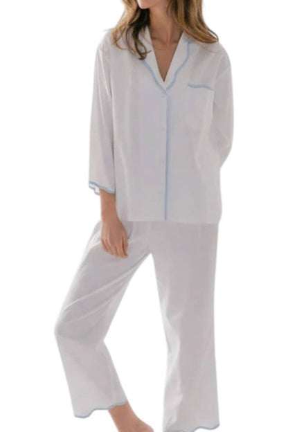 Vandy Scalloped Tape Trim Pajamas