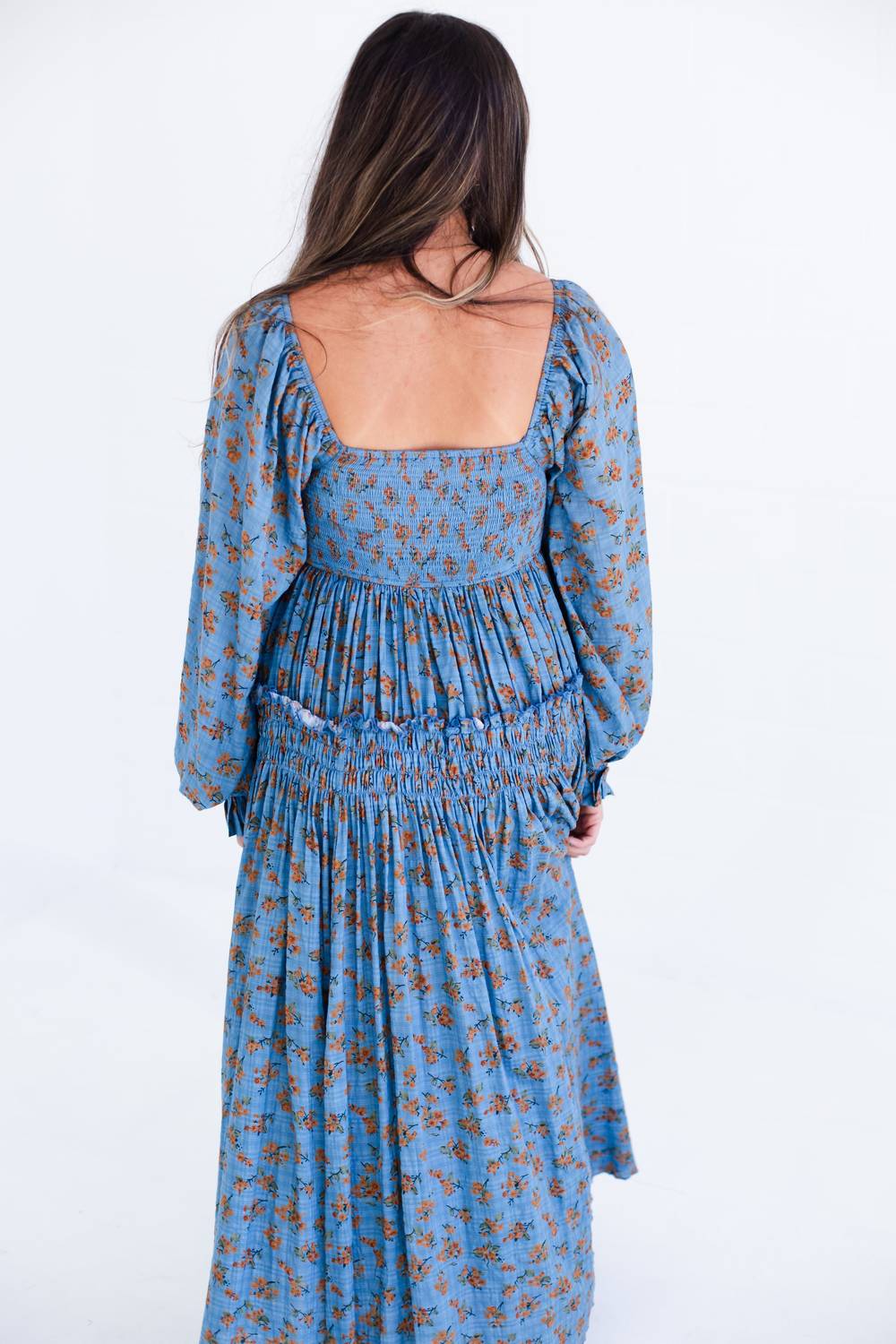 Women's Floral Long Sleeve Maxi Dress