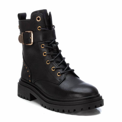 Women's Casual Leather Combat Booties