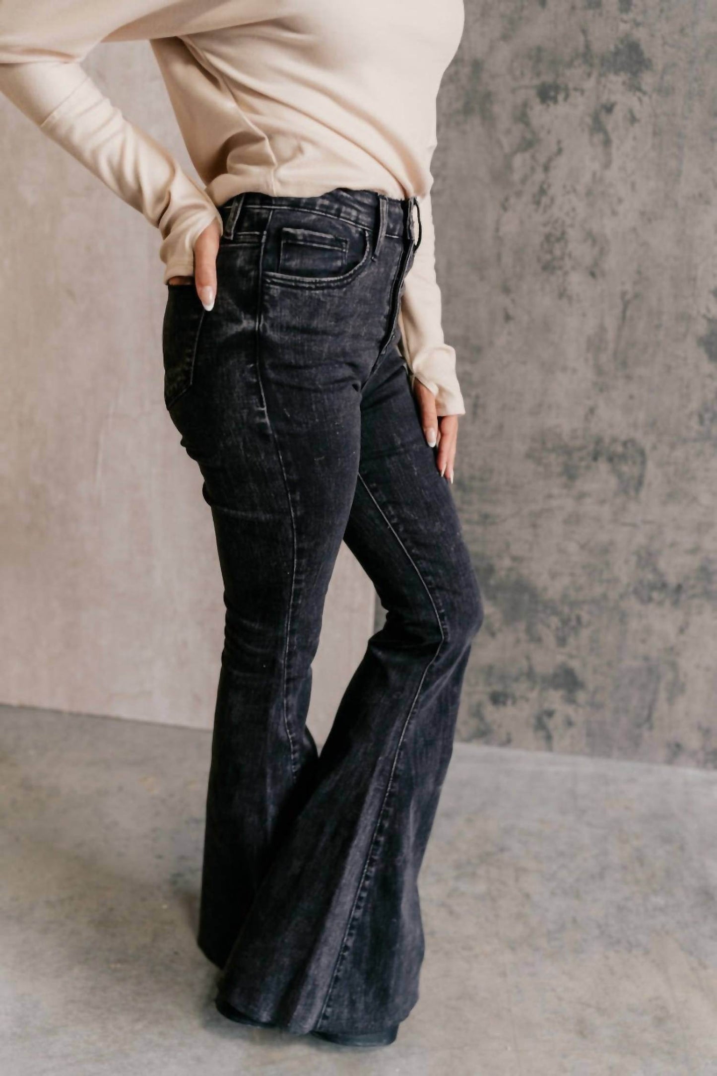 Roots - Kamila Button Fly Flare Jeans - Rack Hunt -