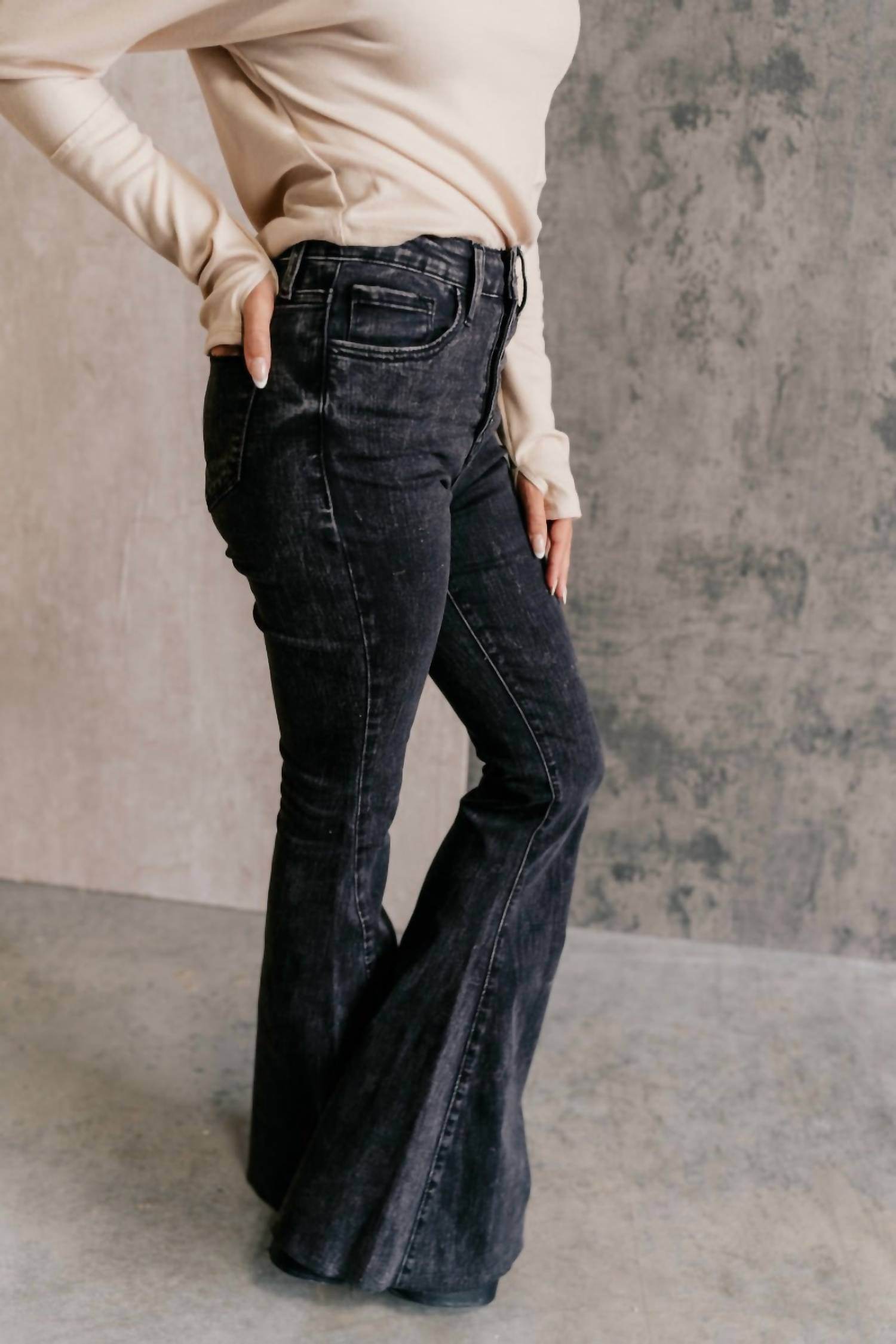 Roots - Kamila Button Fly Flare Jeans - Rack Hunt -