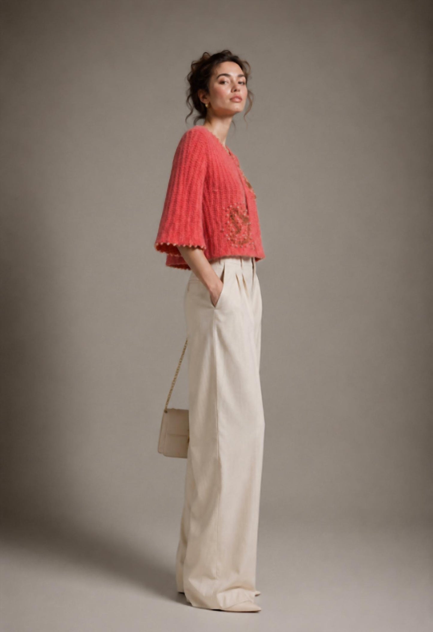 Embroidered Knit Cardigan
