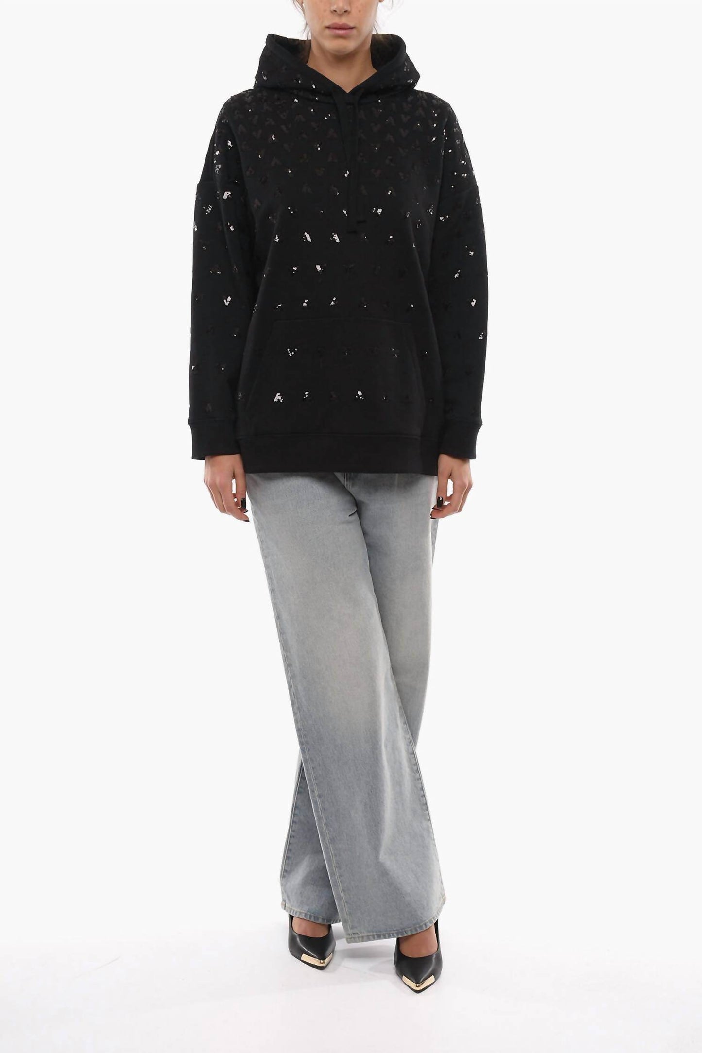Valentino - All Over Sequined Monogram Hoodie - Rack Hunt -
