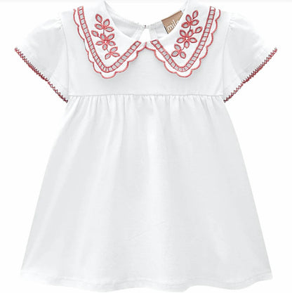 Girl's Eyelet Blouse And Shorts Two Piece Set