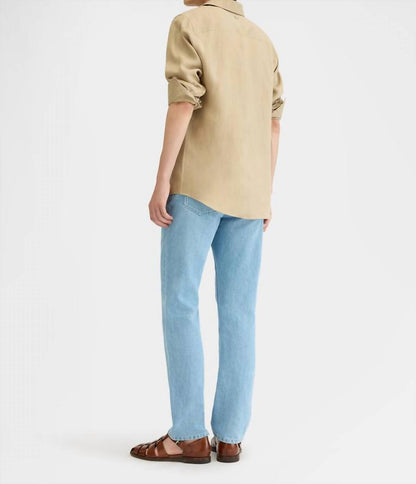 Cotton Linen Straight Leg Jean