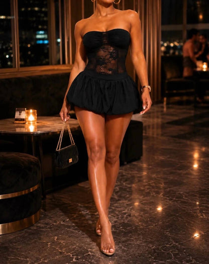 Play Nice High Waist Bubble Mini Skirt