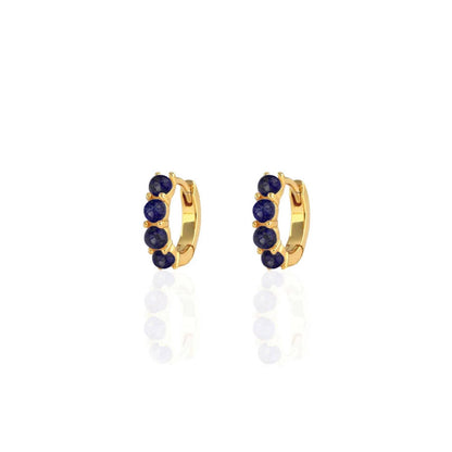 Women's Lapis Huggie Hoop Earrings