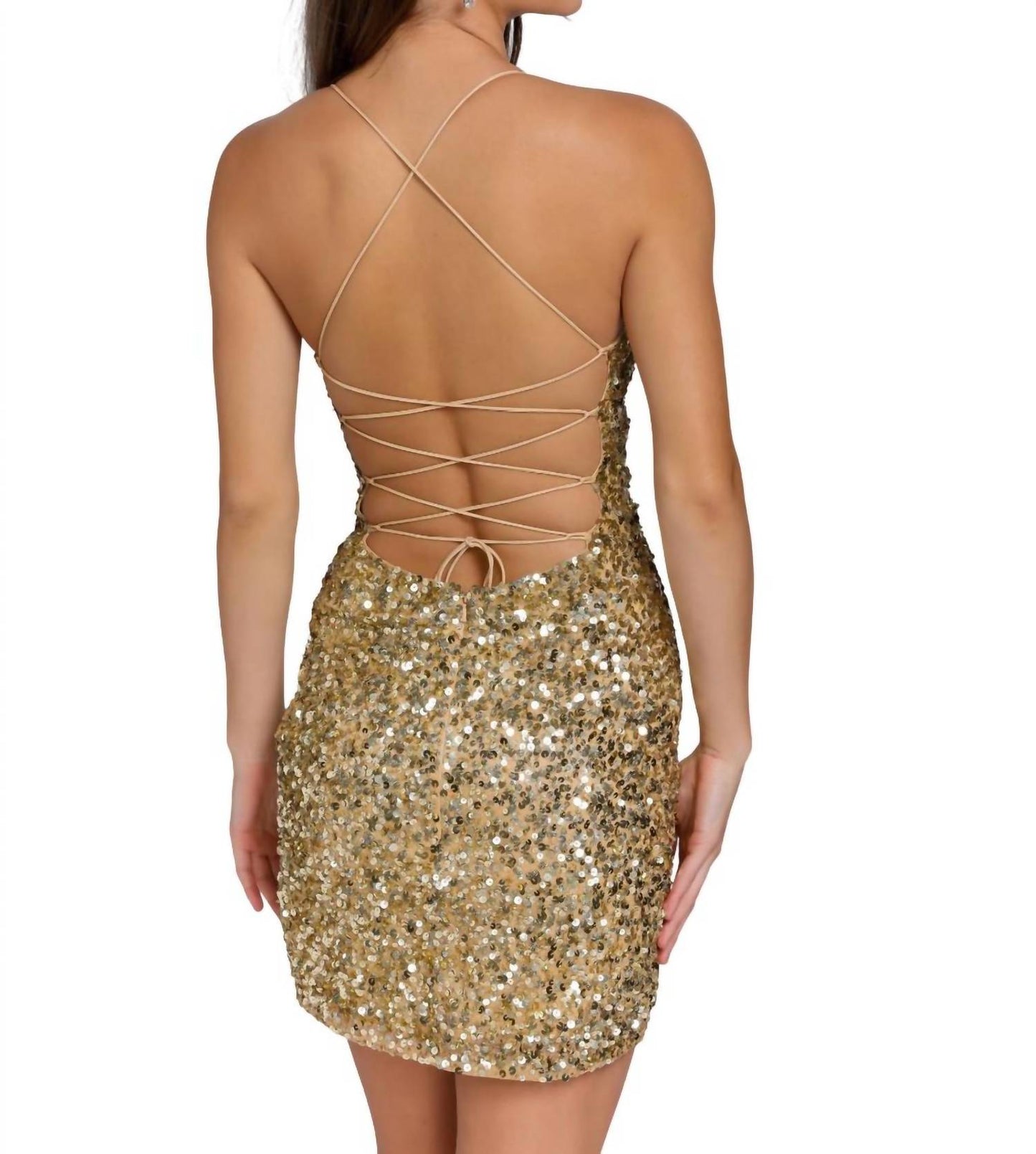 Short Fitted Sequin Formal Slit Cocktail Prom Dress