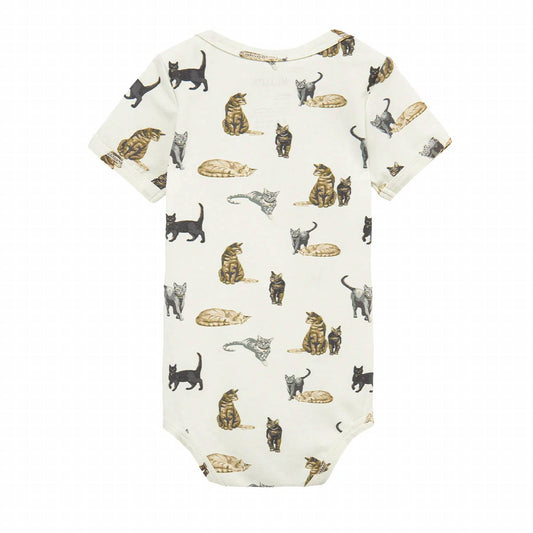 Baby's Cat Cotton Stretch Short Sleeve One Piece