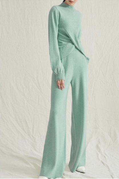 Twist Top and Wide Leg Trouser Set