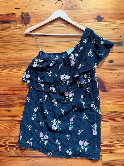 One Shoulder Floral Mini Dress