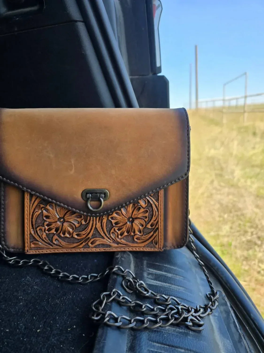 Western Linens - Women's Leather Tooled Crossbody Bag - Rack Hunt