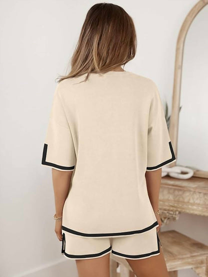 Ribbed Knit Shorts Lounge Set