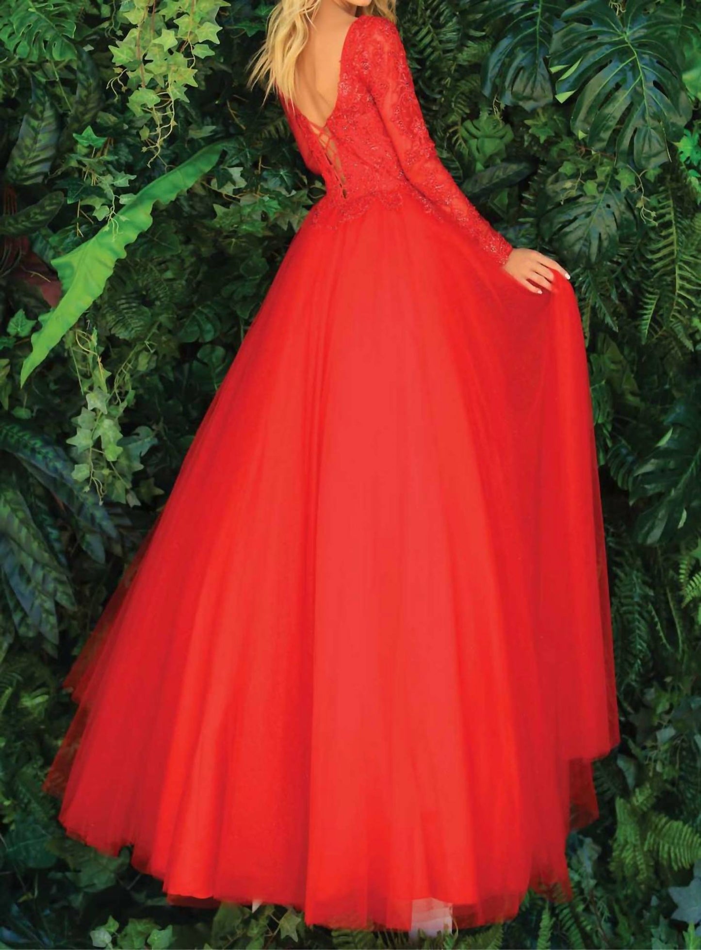 Long Sleeve V-neck Maxi Dress