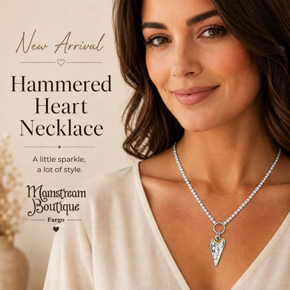 Women's Hammered Heart Necklace