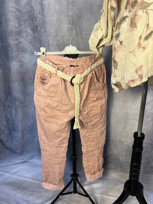 Urban Mangoz - Women's Stretch Pants With Belt - Rack Hunt -