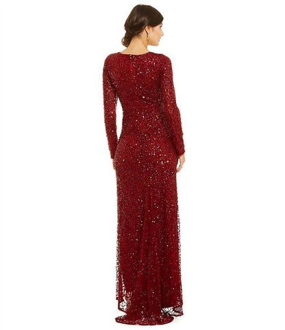 1/2 Sleeve Sequine Gown