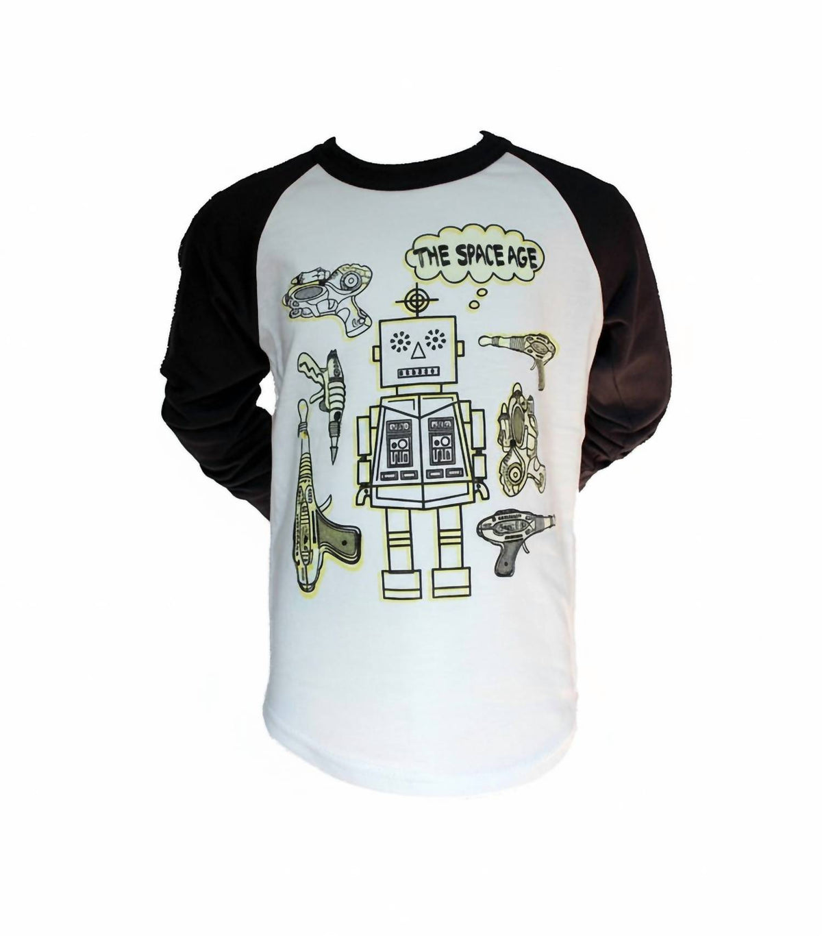 Kids Glow In The Dark Robot Raglan Tee