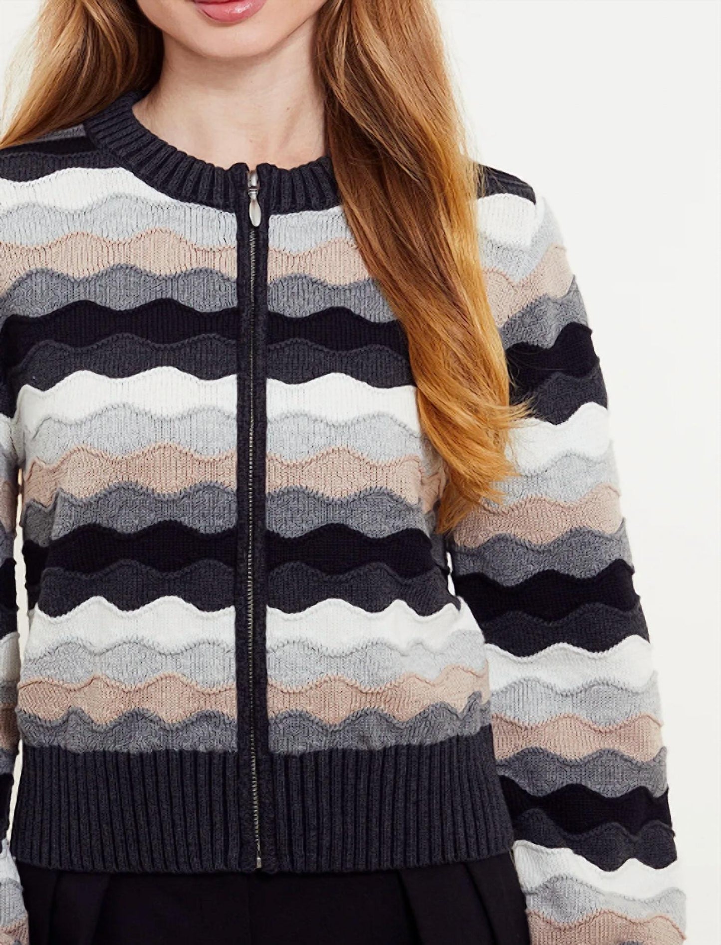 Saskia Wave Zipped Bomber Jacket