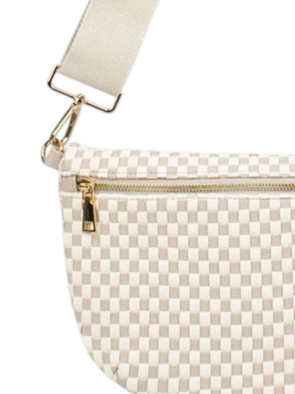 Women's Fiona Checkered Woven Bum Bag