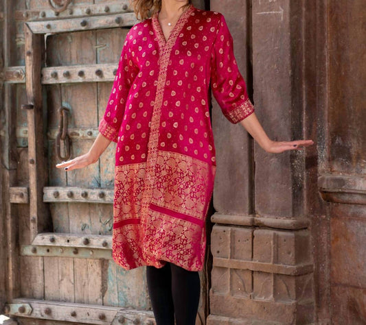 StandAwt - Reversible Silk Saree One Size Kimono - Rack Hunt -