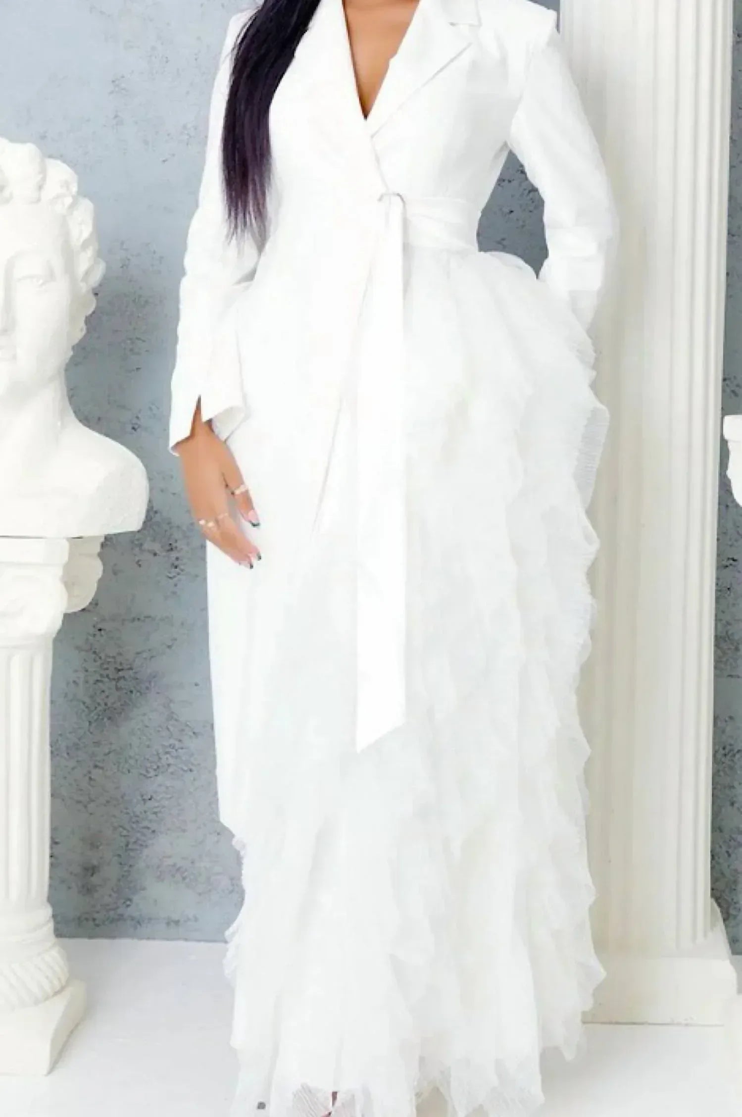 Athina - Side Tulle Detail Dress Jacket - Rack Hunt
