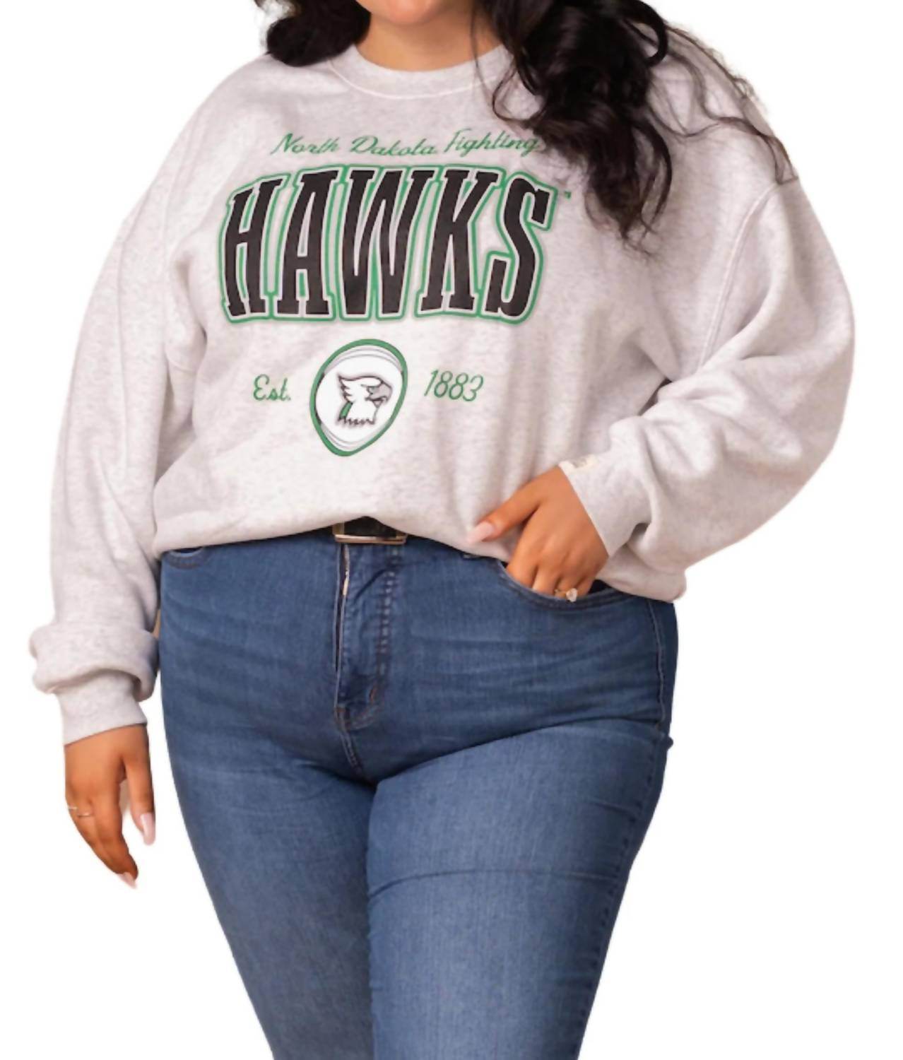 Fan Girl Clothing - Fighting Hawks Vintage Oversized Crew Sweatshirt - Rack Hunt -