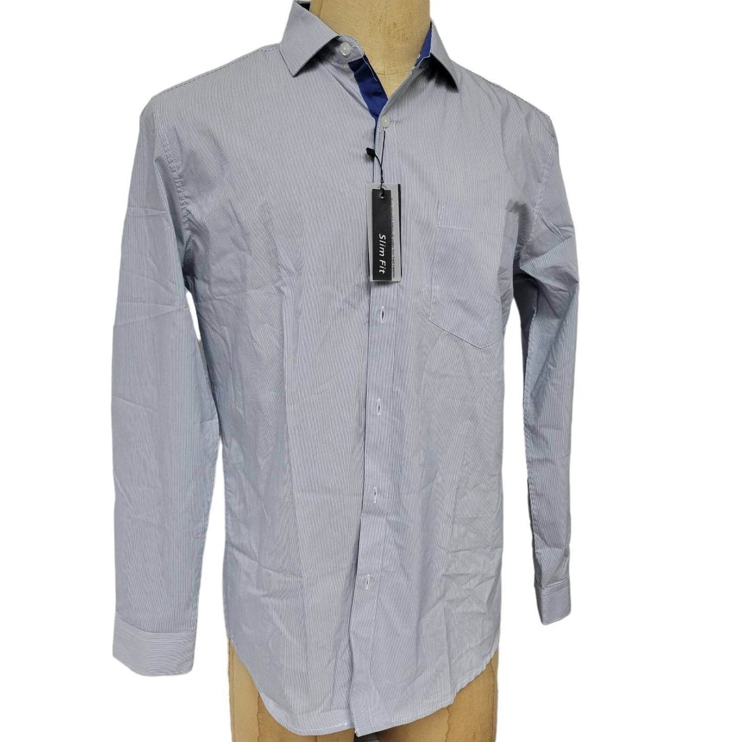 Galaxy by Harvic - Men's Long Sleeve Slim Fit Striped Shirt - Rack Hunt -