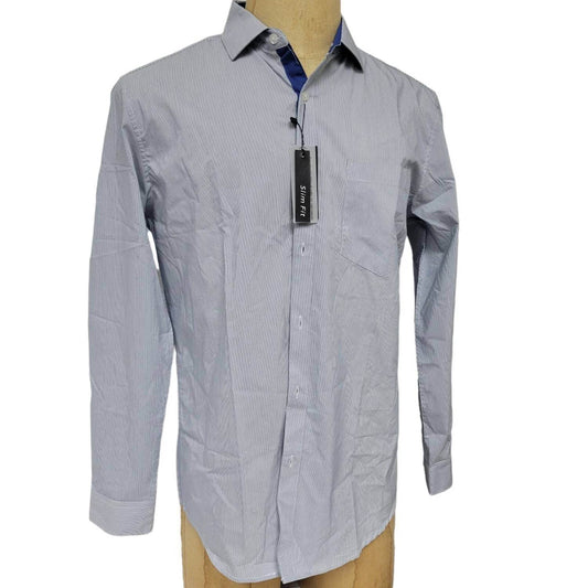 Galaxy by Harvic - Men's Long Sleeve Slim Fit Striped Shirt - Rack Hunt -