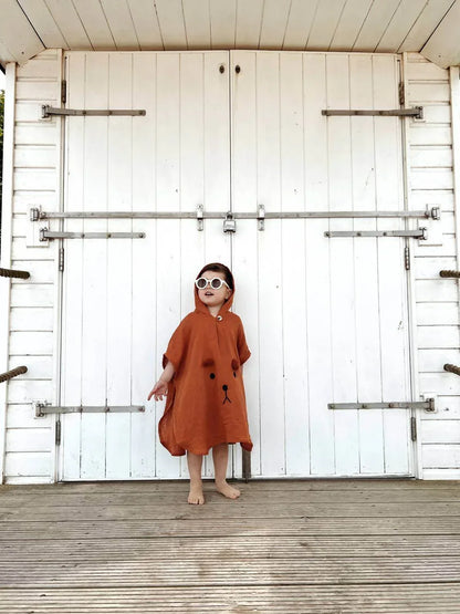 Ada Baby - Bear Organic Muslin Poncho For Babies And Toddlers - Rack Hunt