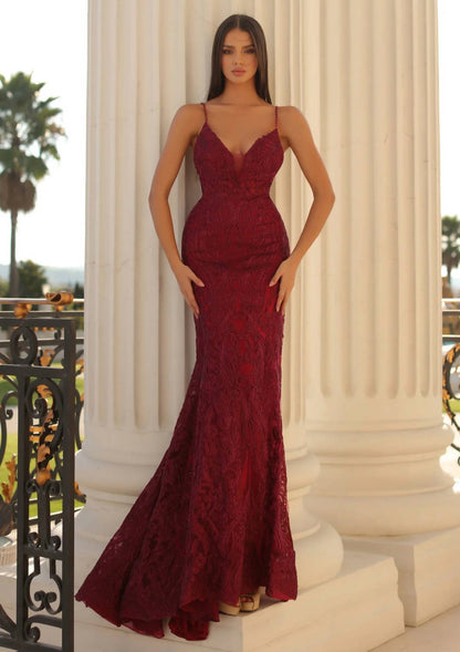 Mermaid Floral Prom Dress