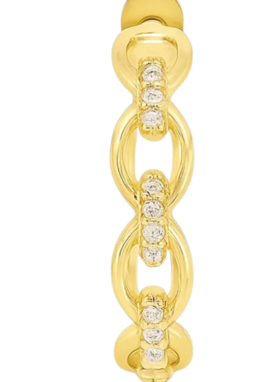 Allyanna Gifts - Women's Moissanite Oval Link Post Hoop Earrings - Rack Hunt