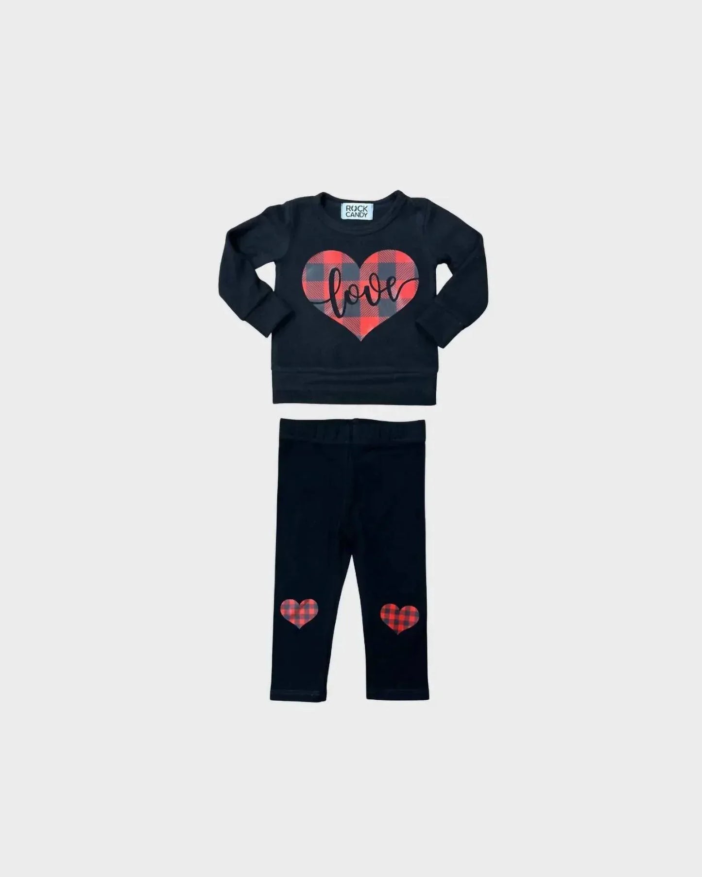 Rock Candy - Kid's Plaid Heart Top With Leggings - Rack Hunt