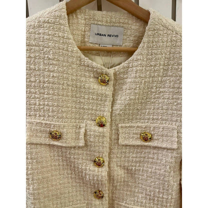 Multi-pocket Tweed Jacket