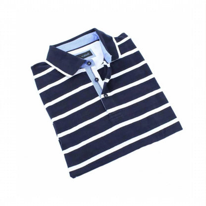 Men's Striped Polo With Trim
