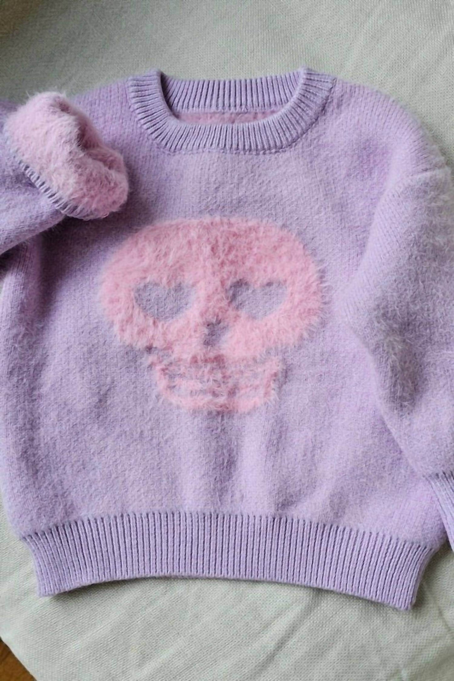 Fancy Shmancy Baby - Kids Fuzzy Skull Sweater - Rack Hunt -