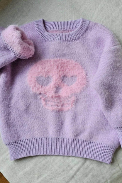 Fancy Shmancy Baby - Kids Fuzzy Skull Sweater - Rack Hunt