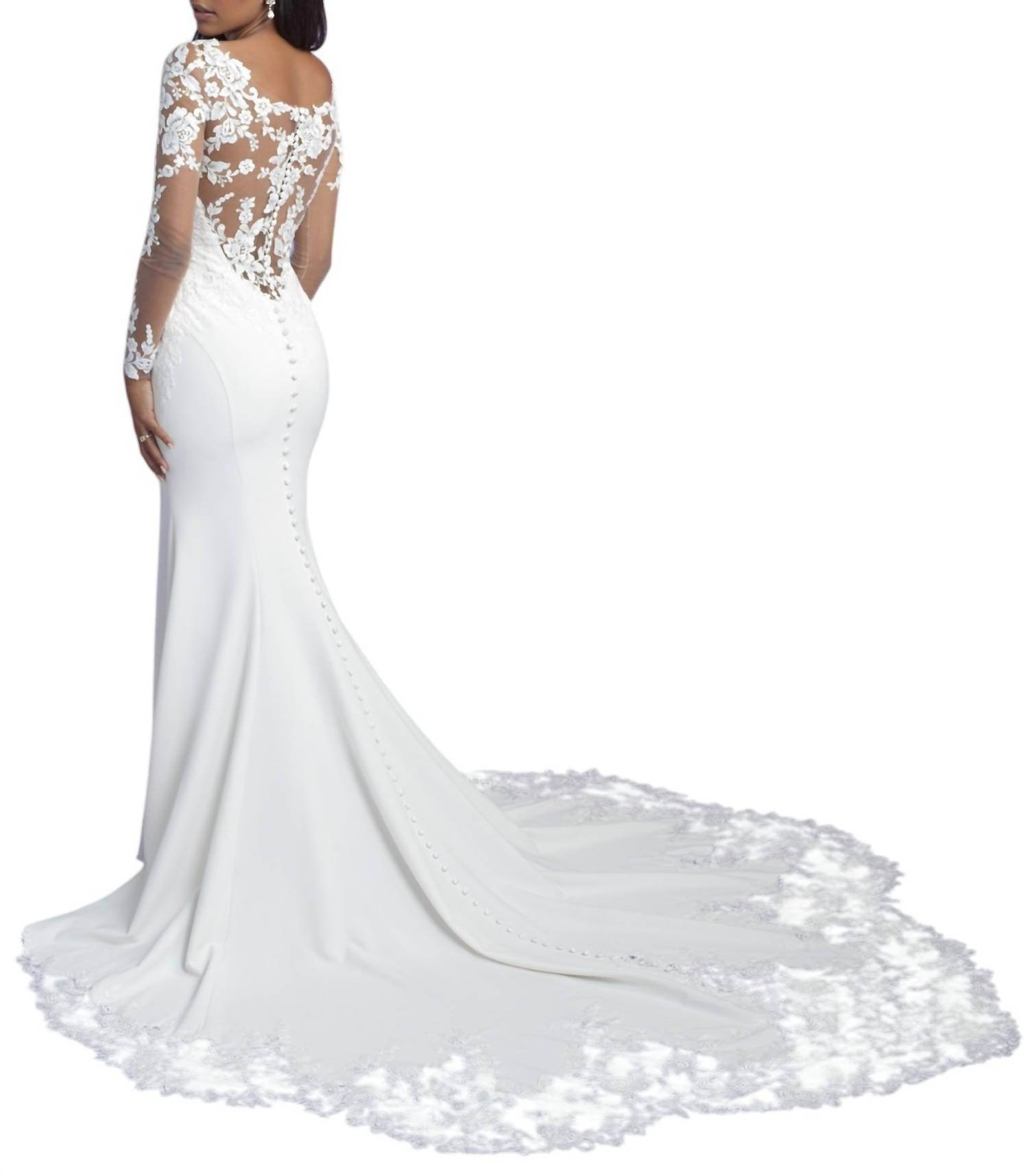 Allure Bridals - Intricate Lace Appliqué Wedding Gown - Rack Hunt