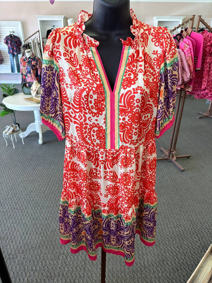 Winslet Border Print Dress