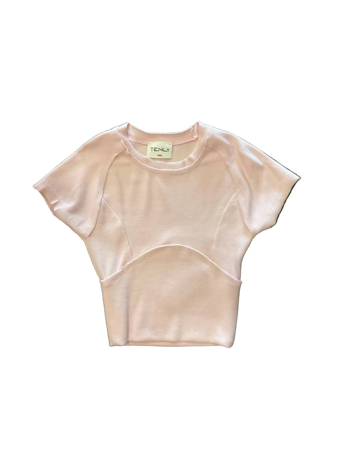 Girl's Rayon Rib Cap Sleeve Tee