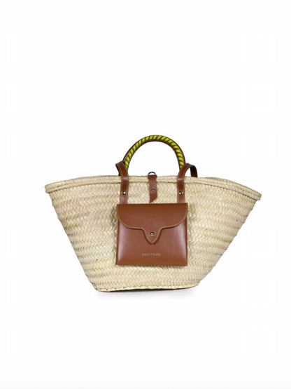 Women's Hand-braided Palm Basket Bag